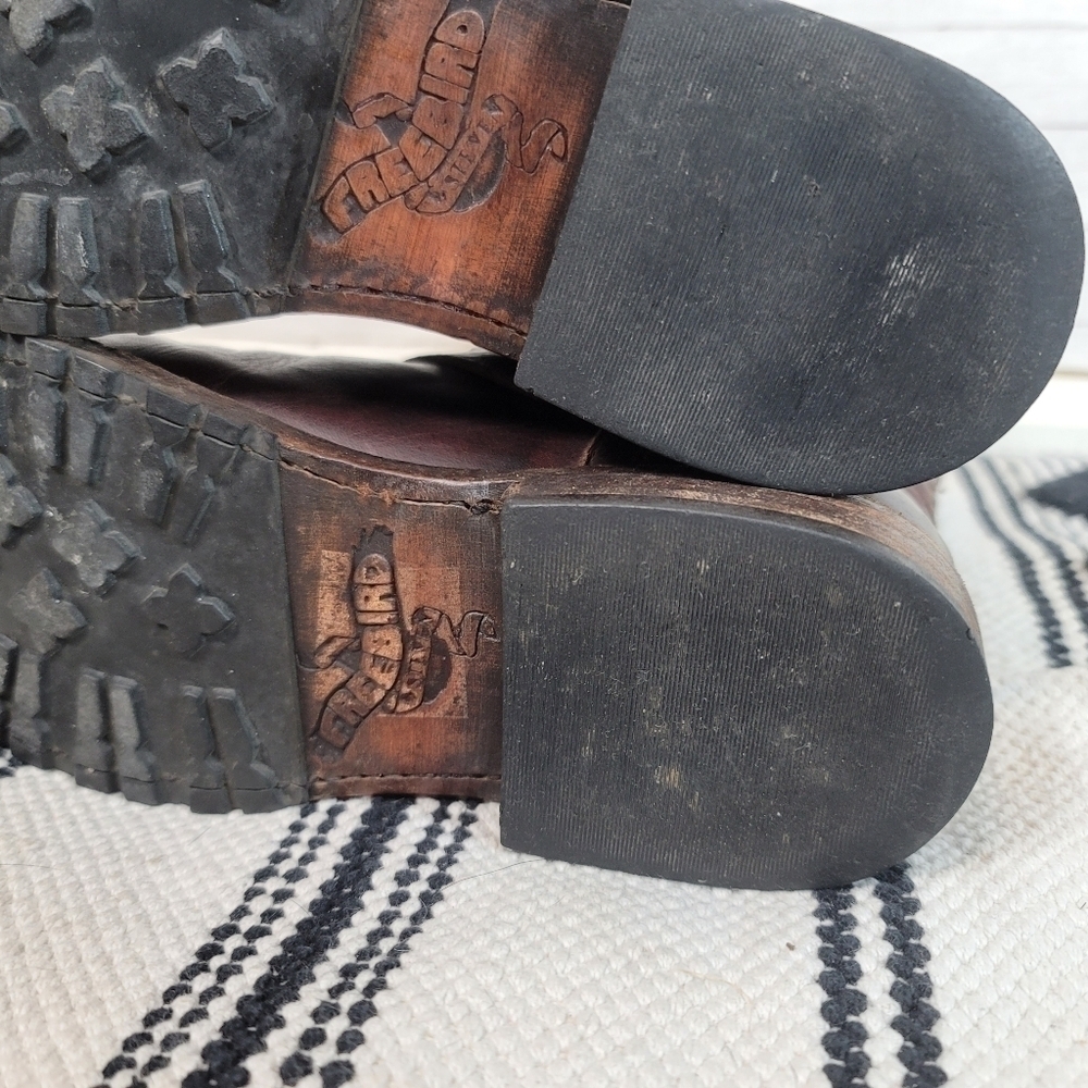 Freebird by Steven Tread Triple Buckle Moto Boots in Brown, Size 6 - Picture 12 of 14